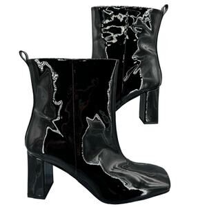 NEW Good American Women’s Square Toe Booties Black Size 9